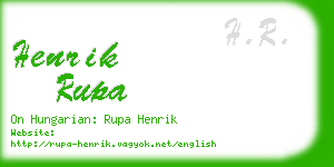 henrik rupa business card